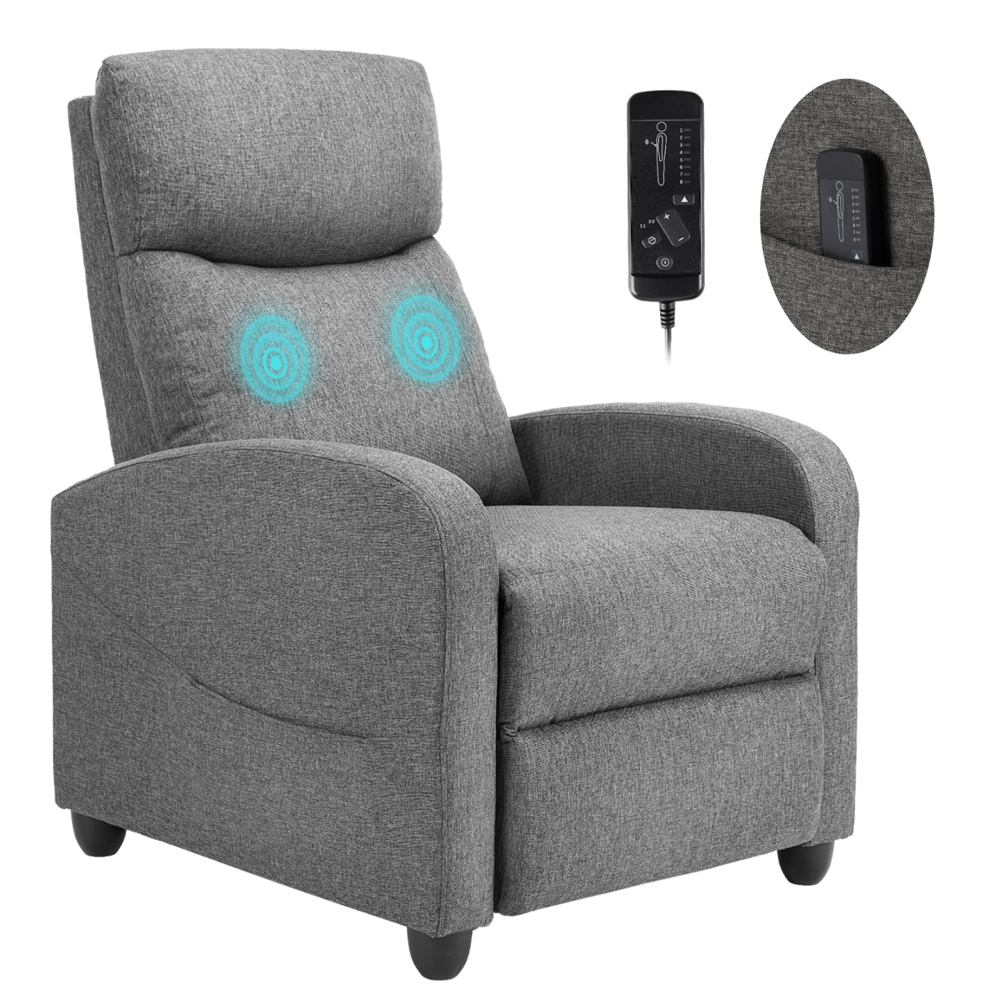 Recliner Chair for Adults, Massage Reclining Chair for Living Room