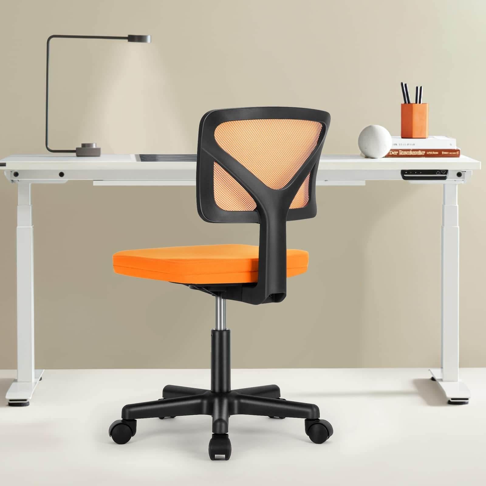 Armless Mesh Office Chair, Ergonomic Computer Desk Chair