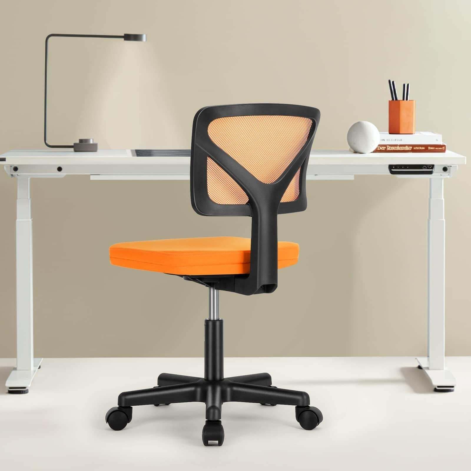Armless Mesh Office Chair, Ergonomic Computer Desk Chair