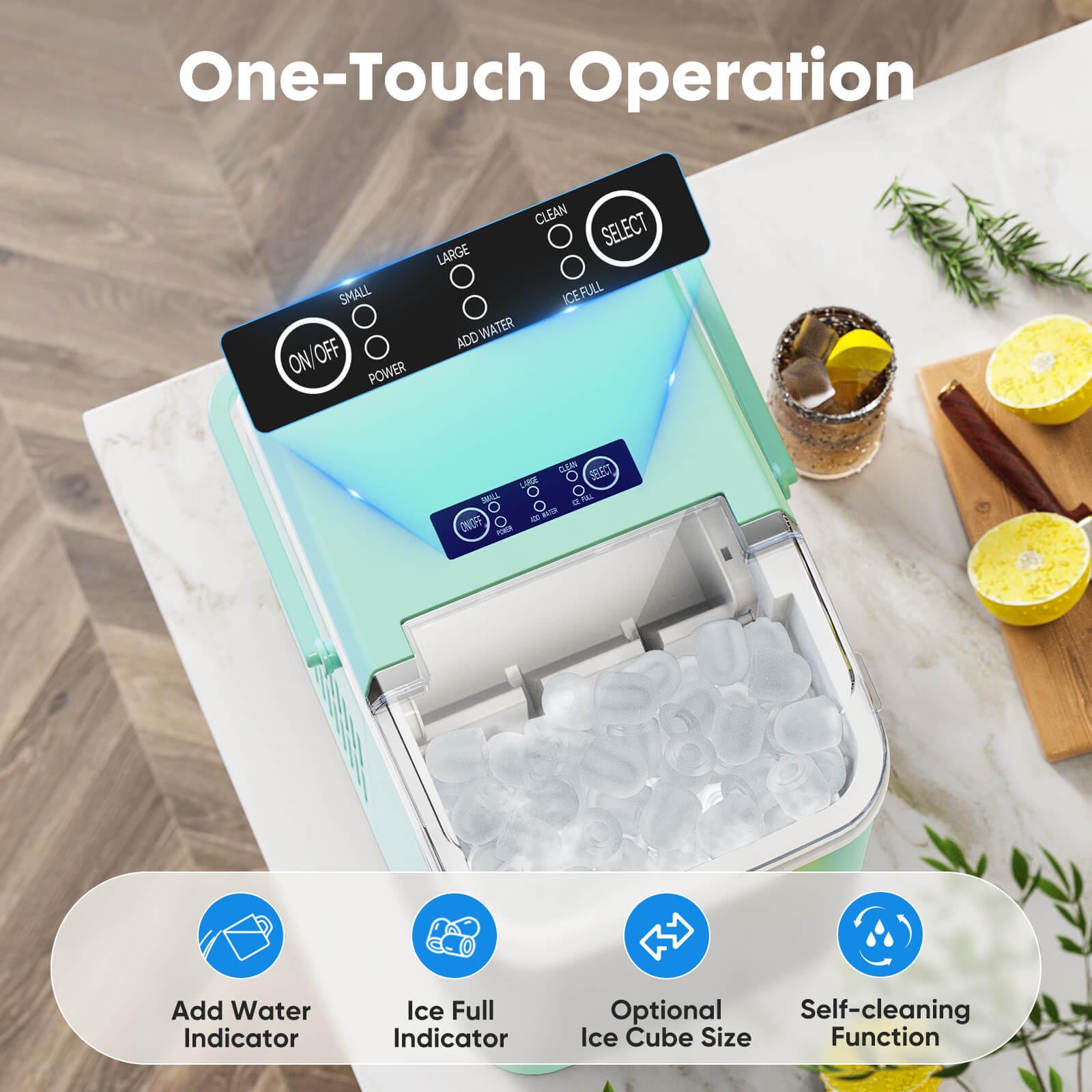 Countertop Ice Maker Machine, Portable Self-Cleaning Ice Machine with Ice Scoop