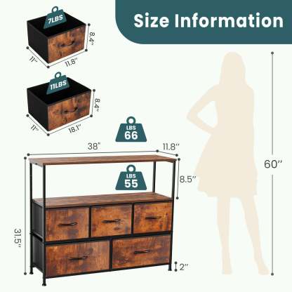 Dresser for Bedroom, Drawer Dresser Organizer Storage Drawers Fabric Storage Tower