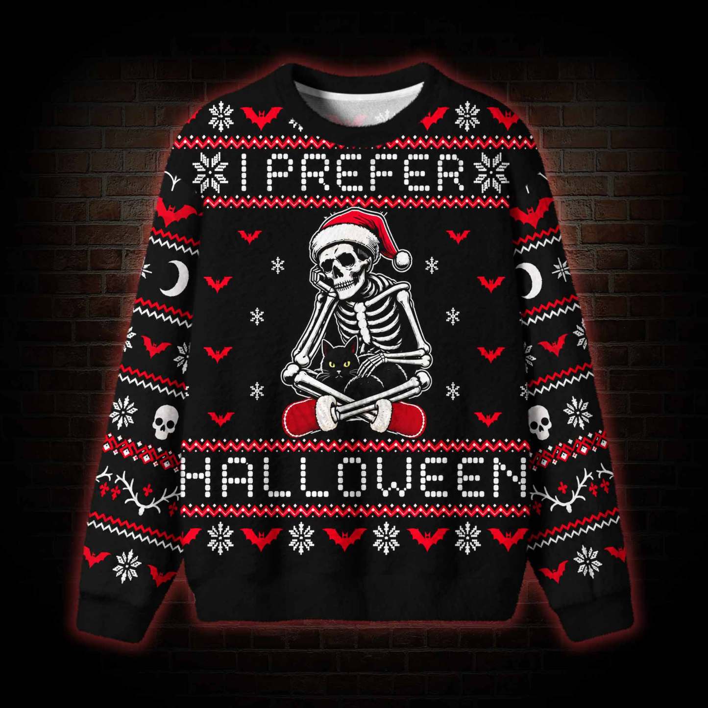 I Prefer Halloween Ugly Sweatshirts