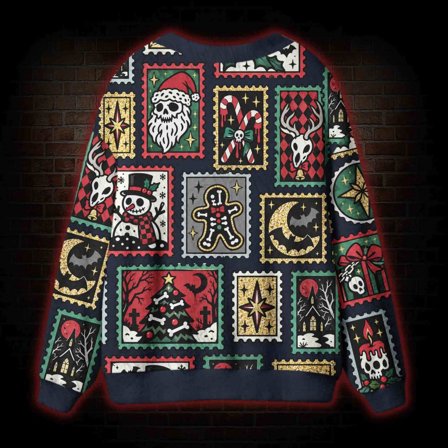 Creepy Christmas Mail Cardigan Sweater