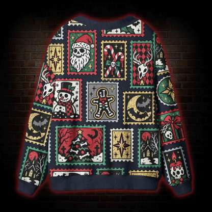 Creepy Christmas Mail Cardigan Sweater