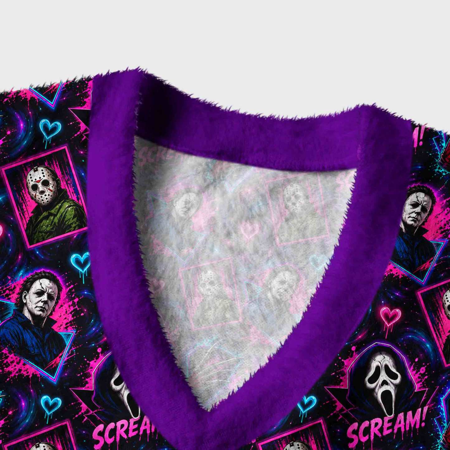 Neon Horror Collage Ugly Sweater Vest