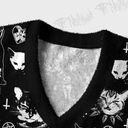 Cats Ugly Sweater Vest