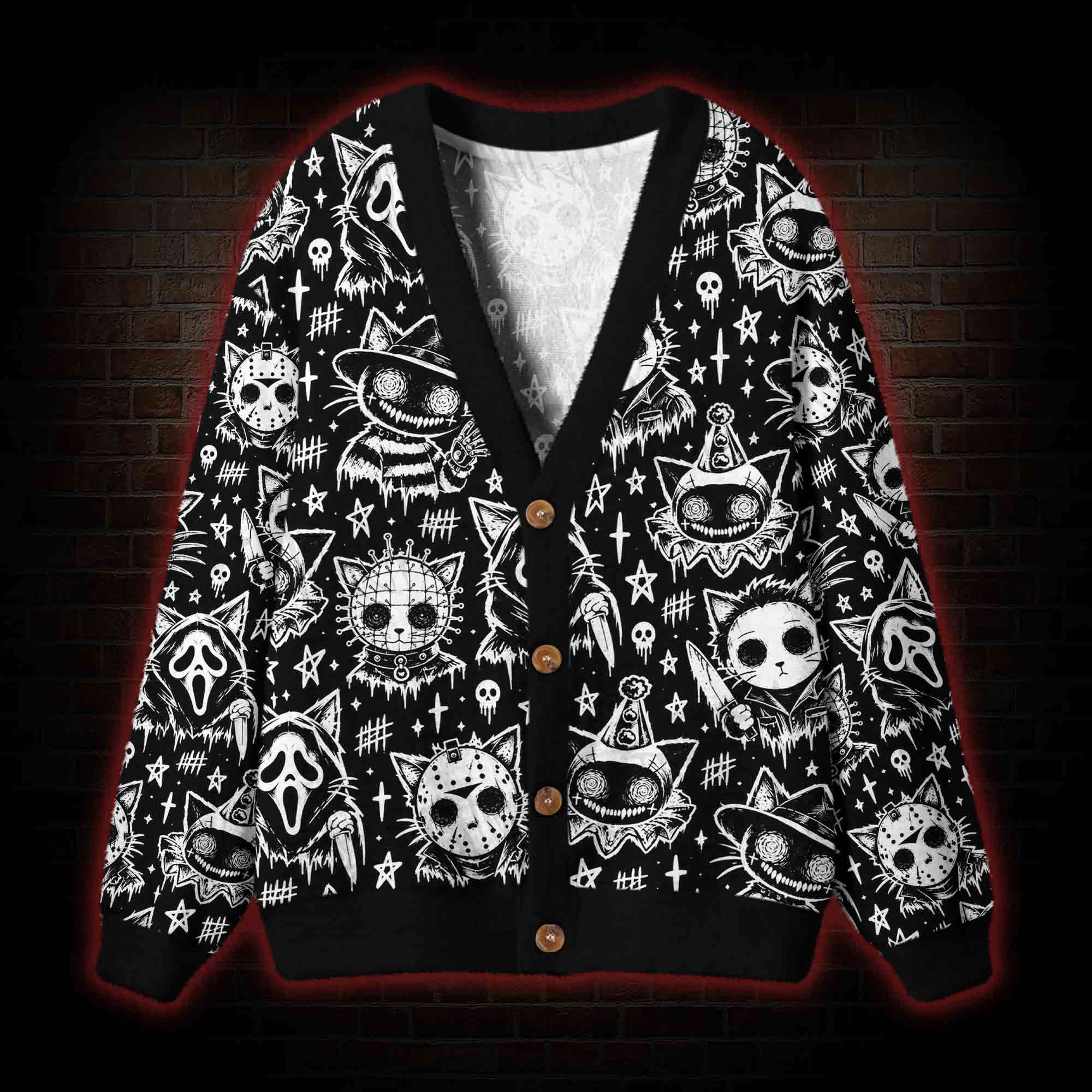 Slashers but Cats Cardigan Sweater