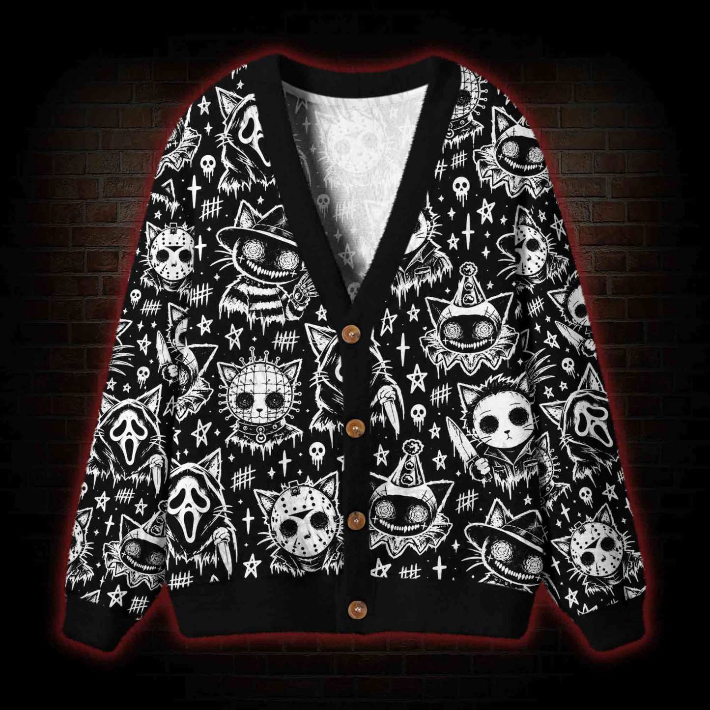 Slashers but Cats Cardigan Sweater