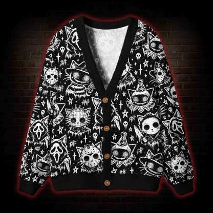 Slashers but Cats Cardigan Sweater