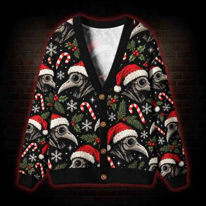 Santa Plague Doctor Cardigan Sweater
