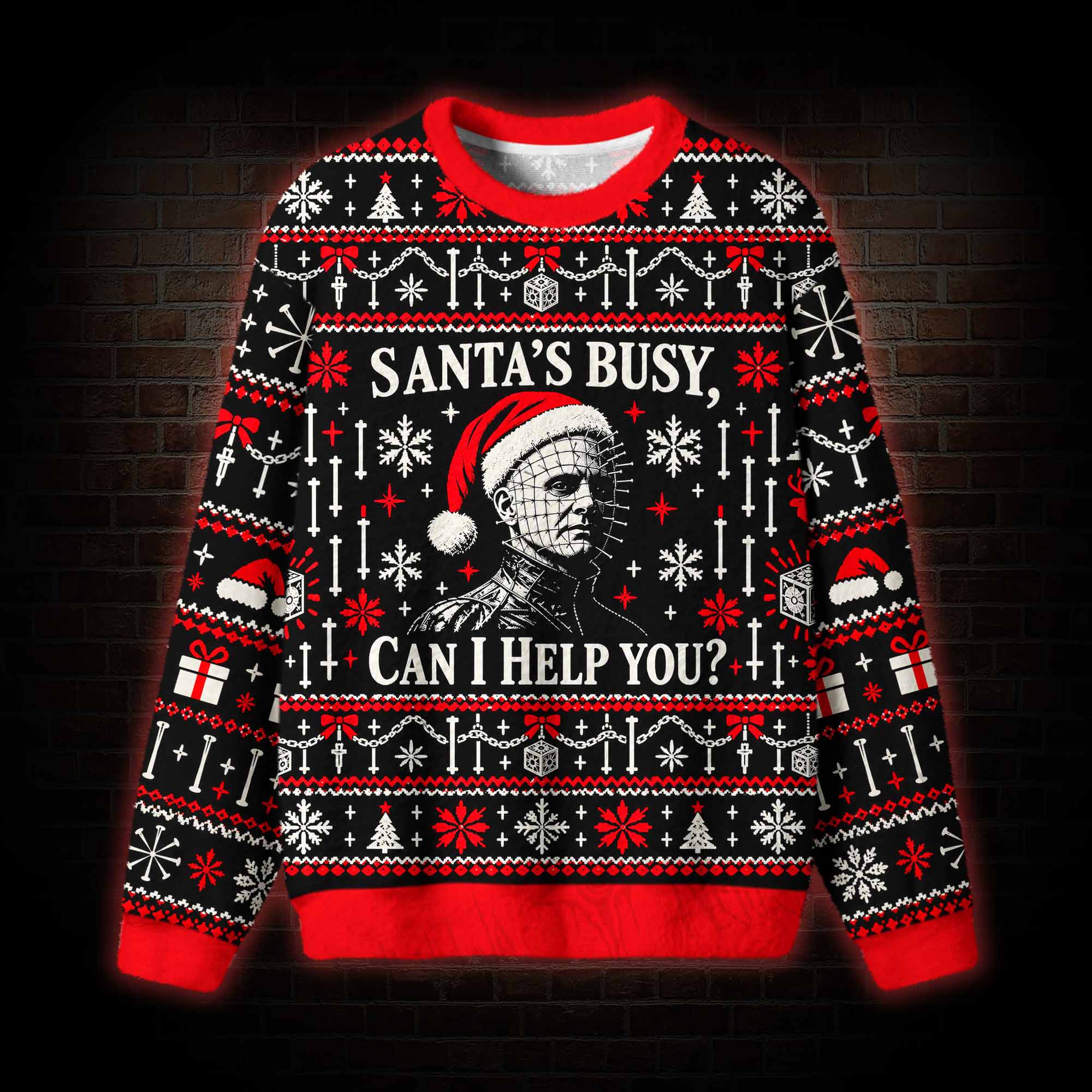 Santa's Busy, can I Help You? Ugly Sweatshirts