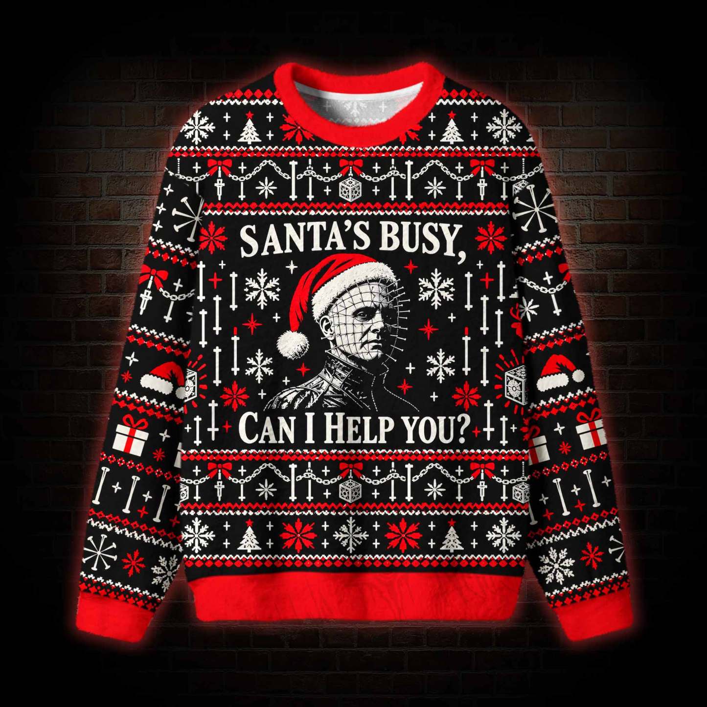 Santa's Busy, can I Help You? Ugly Sweatshirts