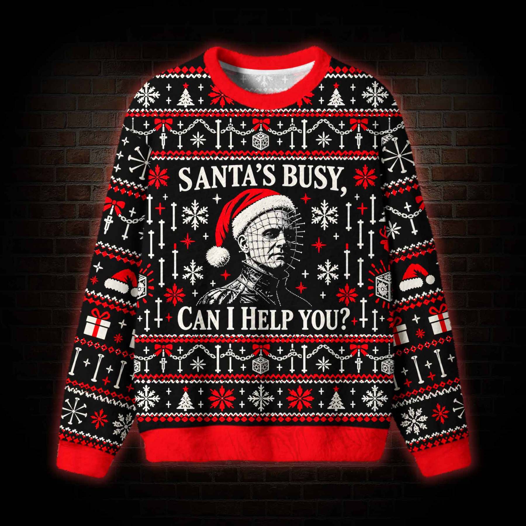 Santa's Busy, can I Help You? Ugly Sweatshirts