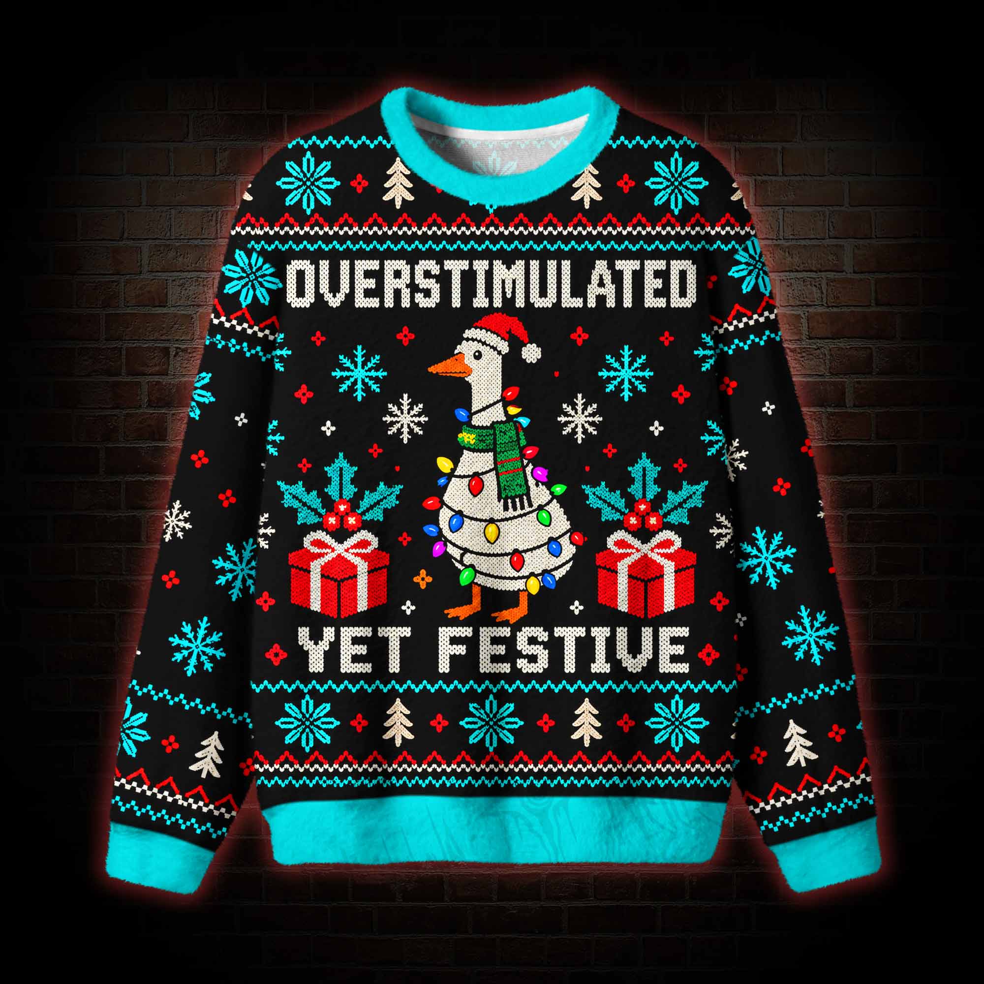 Overstimulated Yet Festive Ugly Sweatshirts
