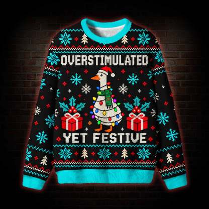Overstimulated Yet Festive Ugly Sweatshirts