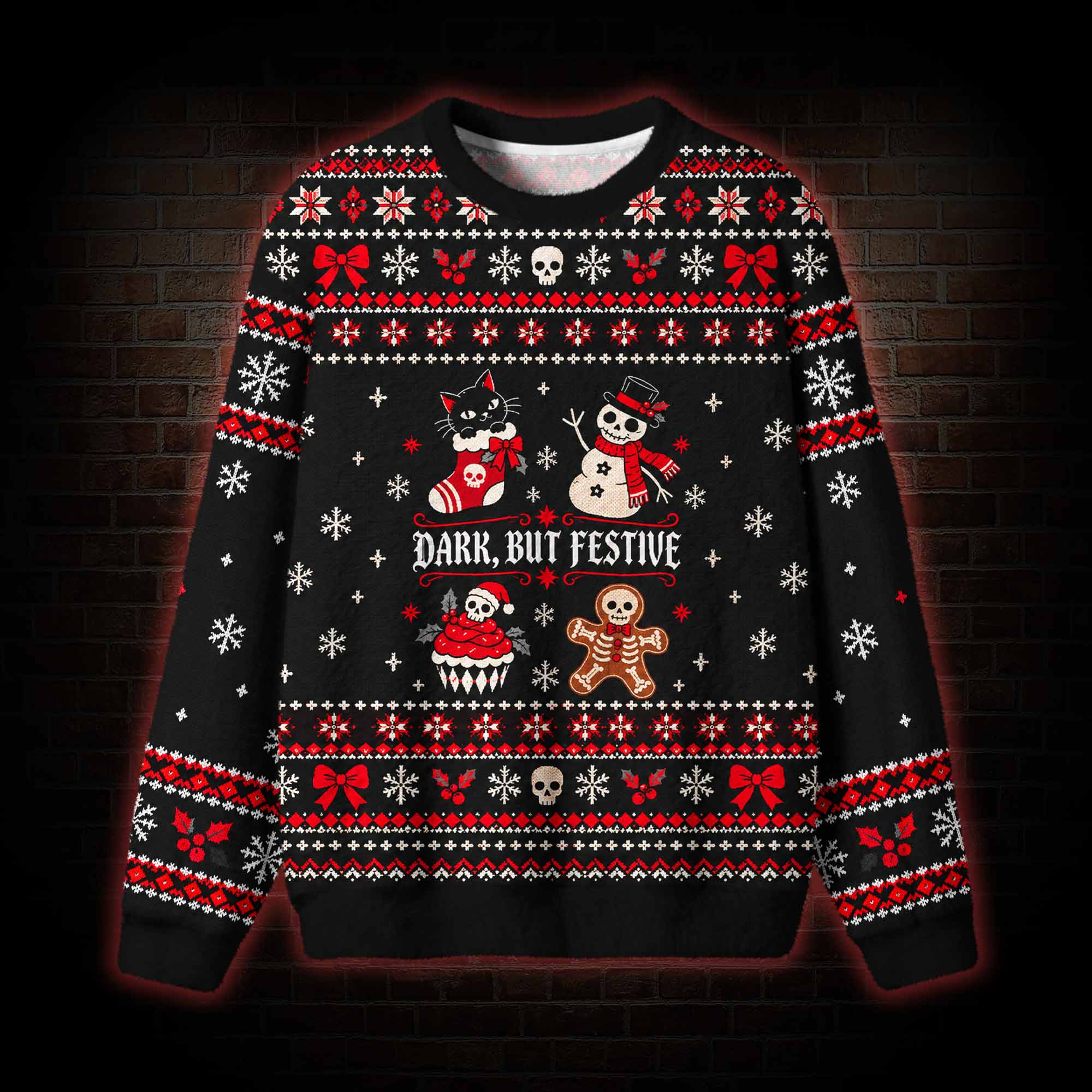 Dark But Festive Ugly Sweatshirts