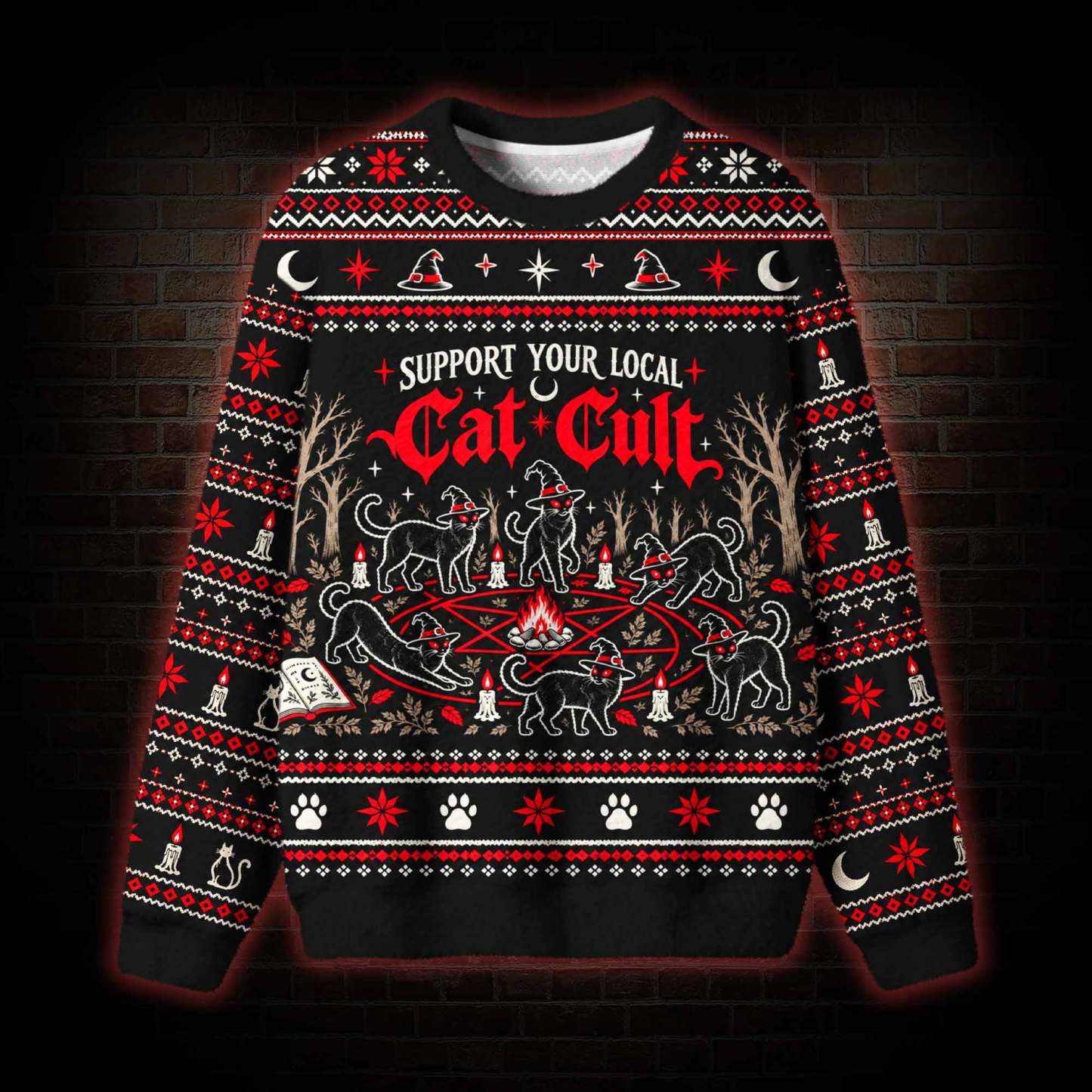 Support Your Local Cat Cult Ugly Sweatshirts