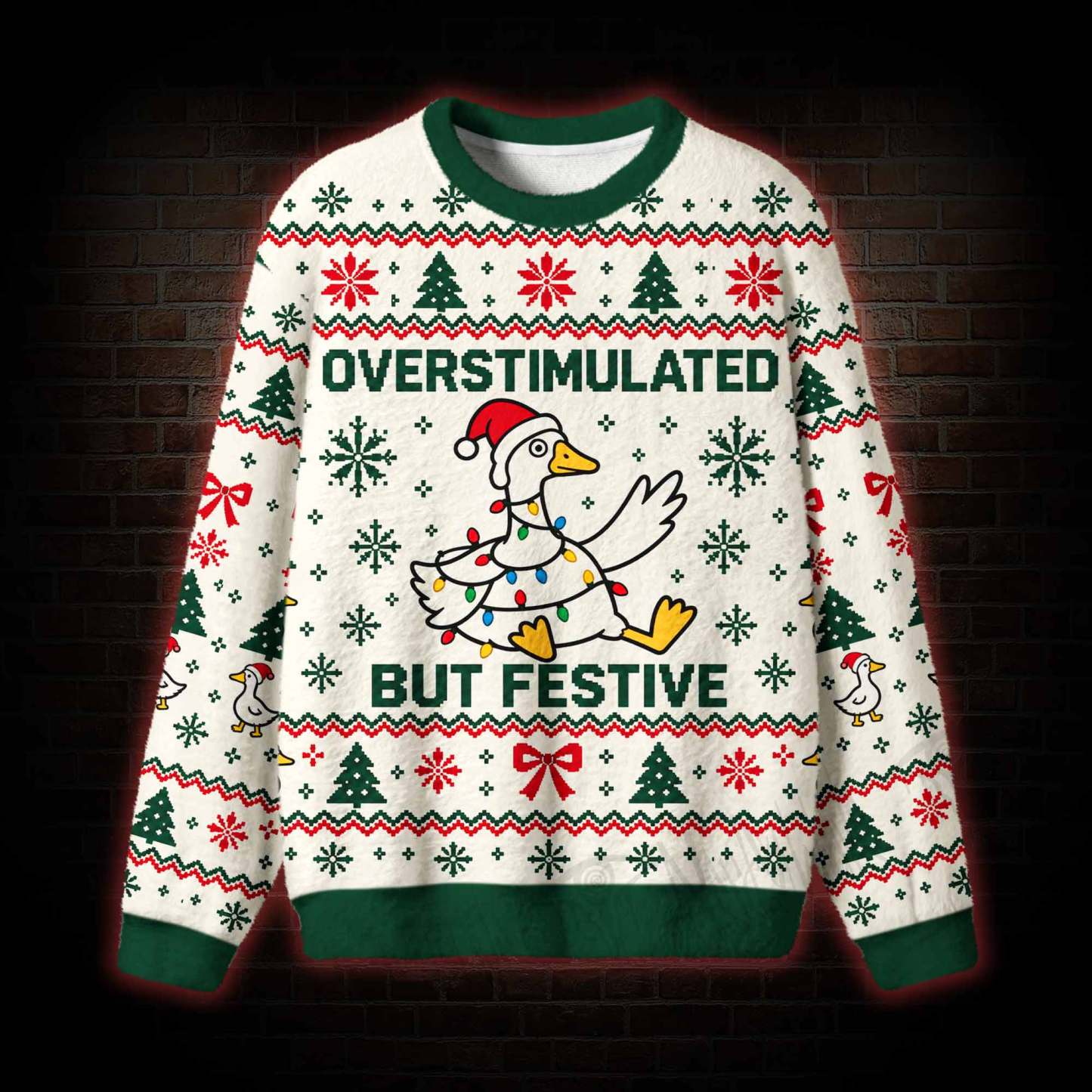 Overstimulated but Festive Ugly Sweatshirts