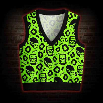 Neon Green Monster Ugly Sweater Vest