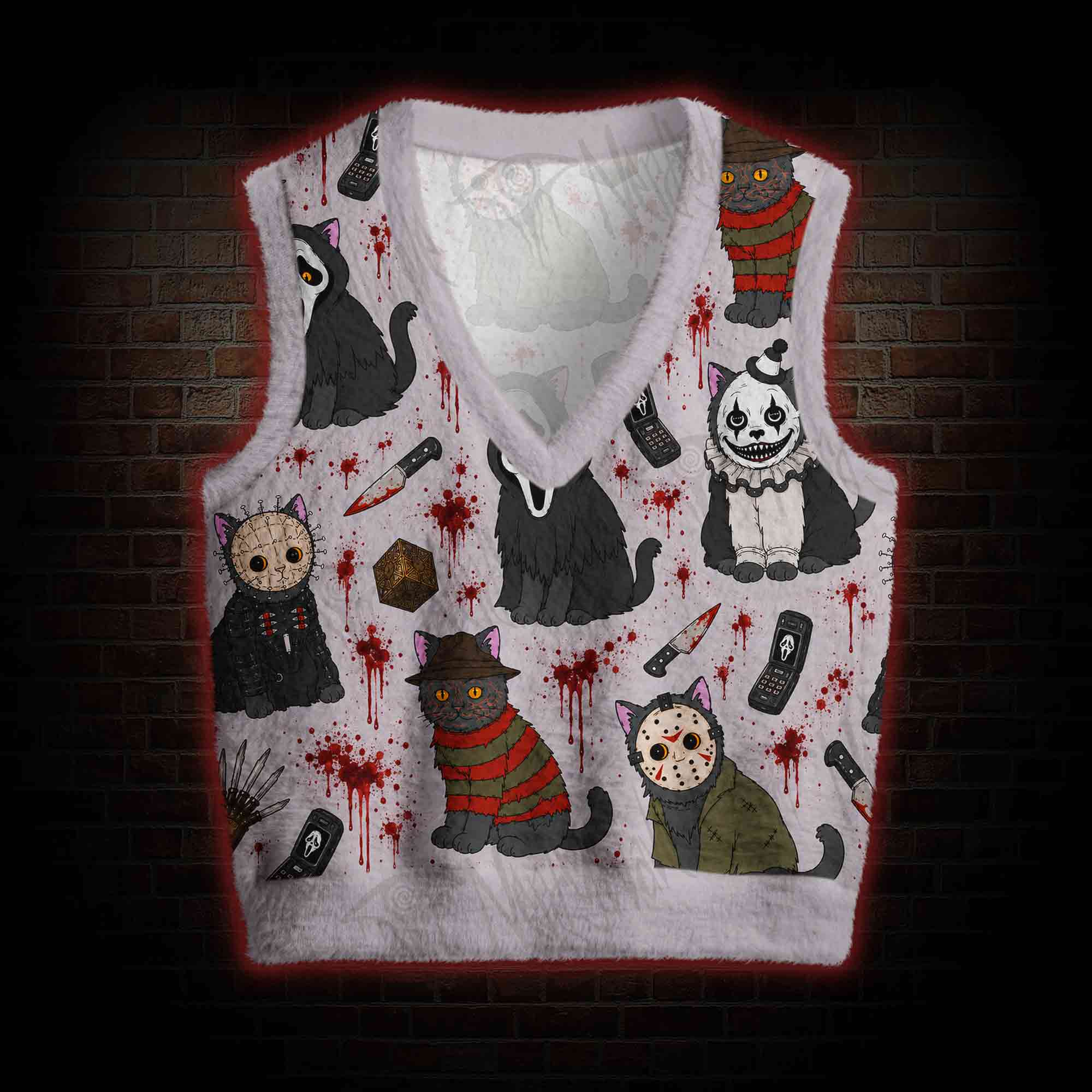 Cat Slayers Ugly Sweater Vest