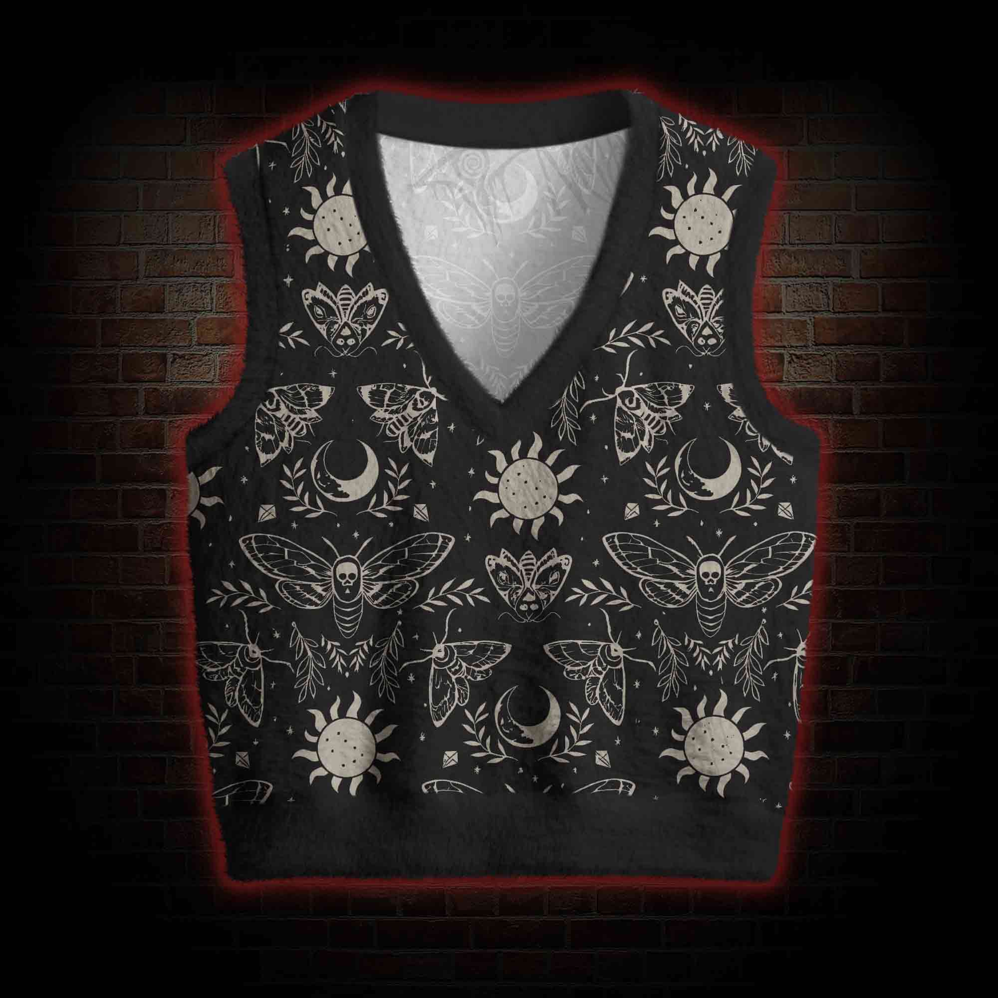 Occult Moth Ugly Sweater Vest