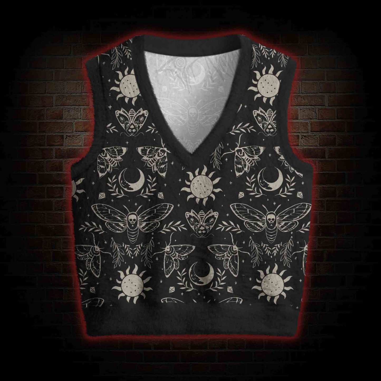Occult Moth Ugly Sweater Vest