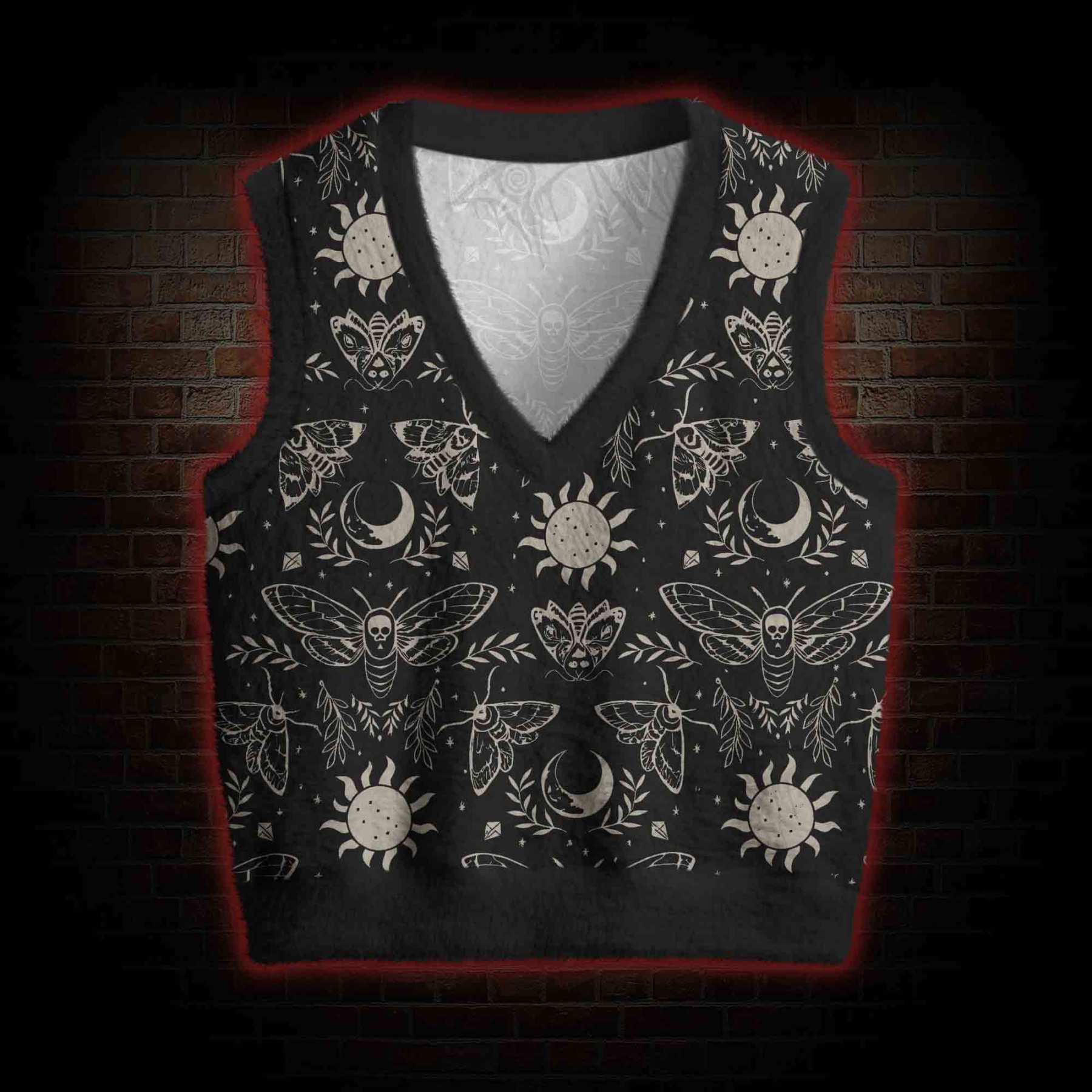 Occult Moth Ugly Sweater Vest