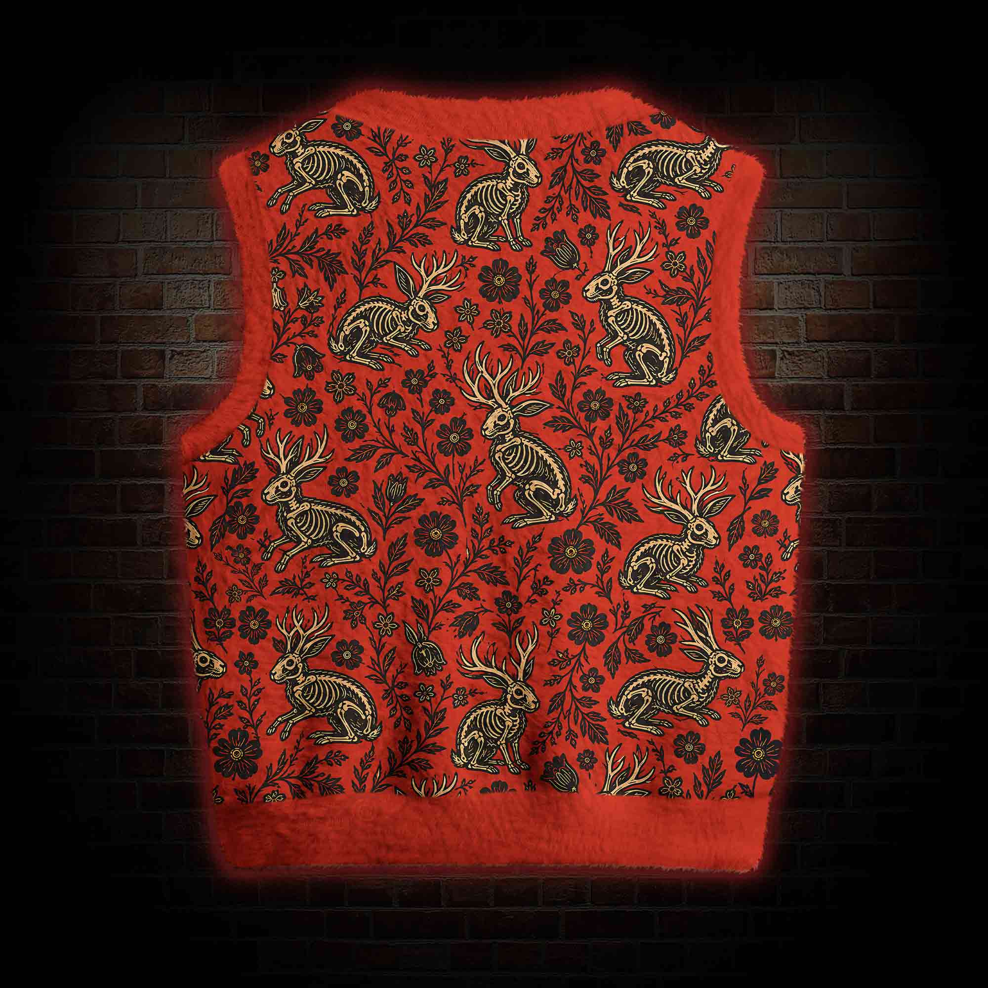 Jacklope and Flower Ugly Sweater Vest