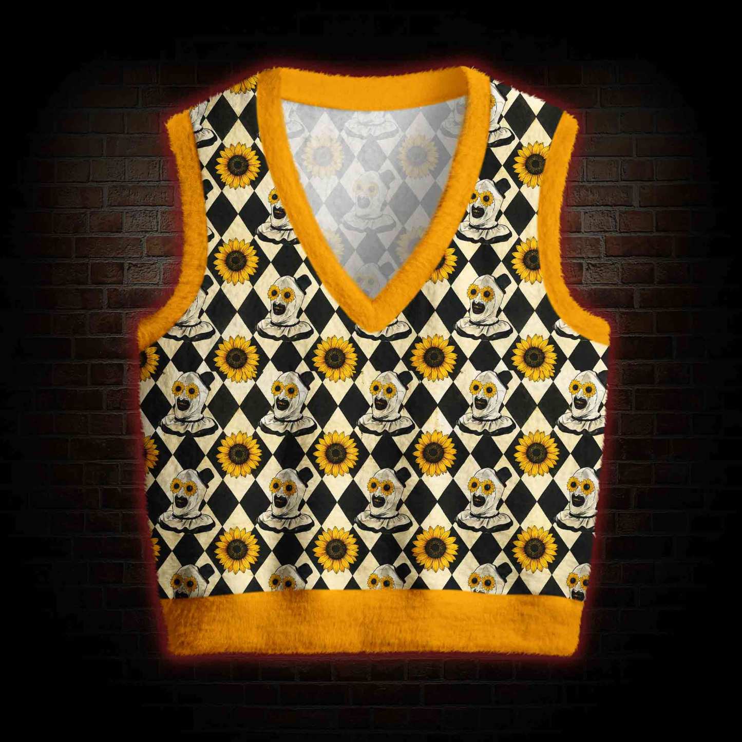 Sunflower Clown Ugly Sweater Vest