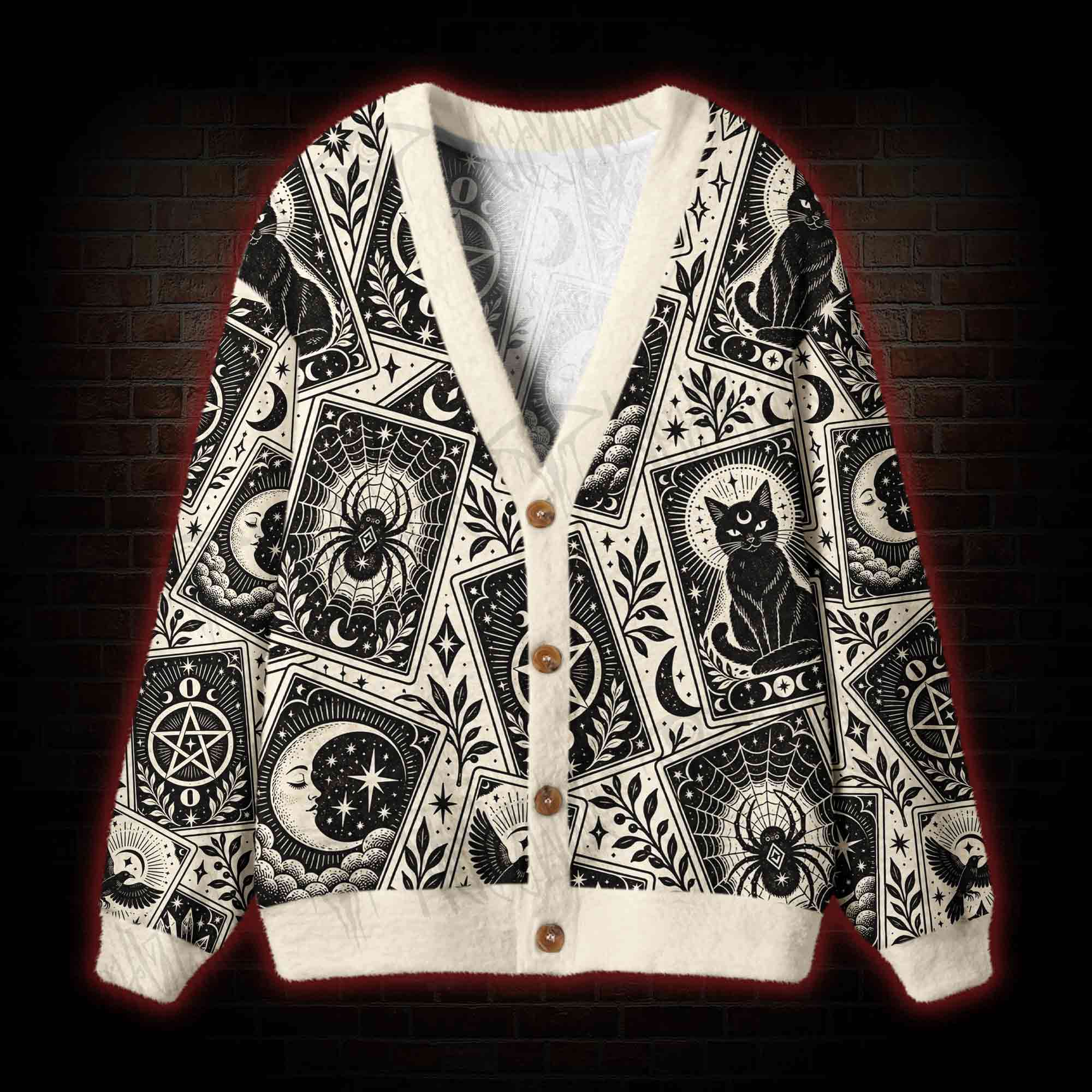 Lunar Witchcraft Tarot Cardigan Sweater