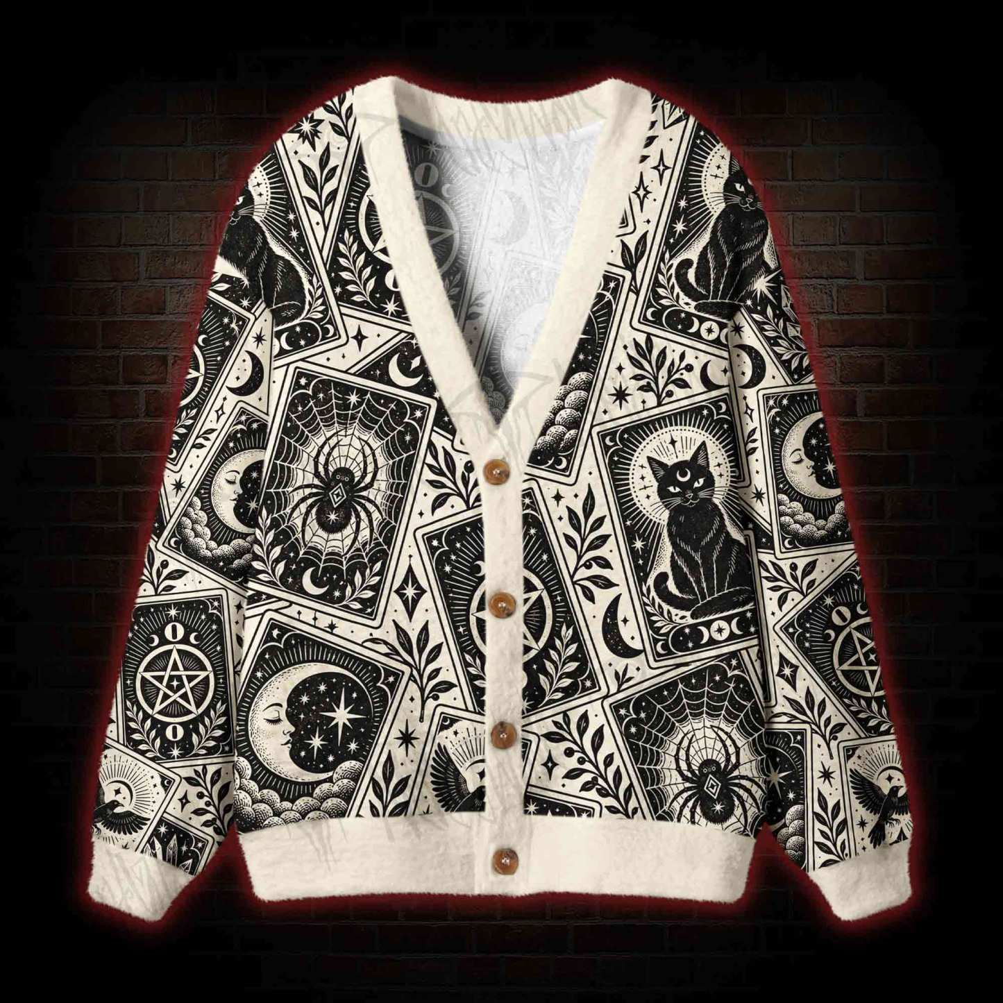 Lunar Witchcraft Tarot Cardigan Sweater