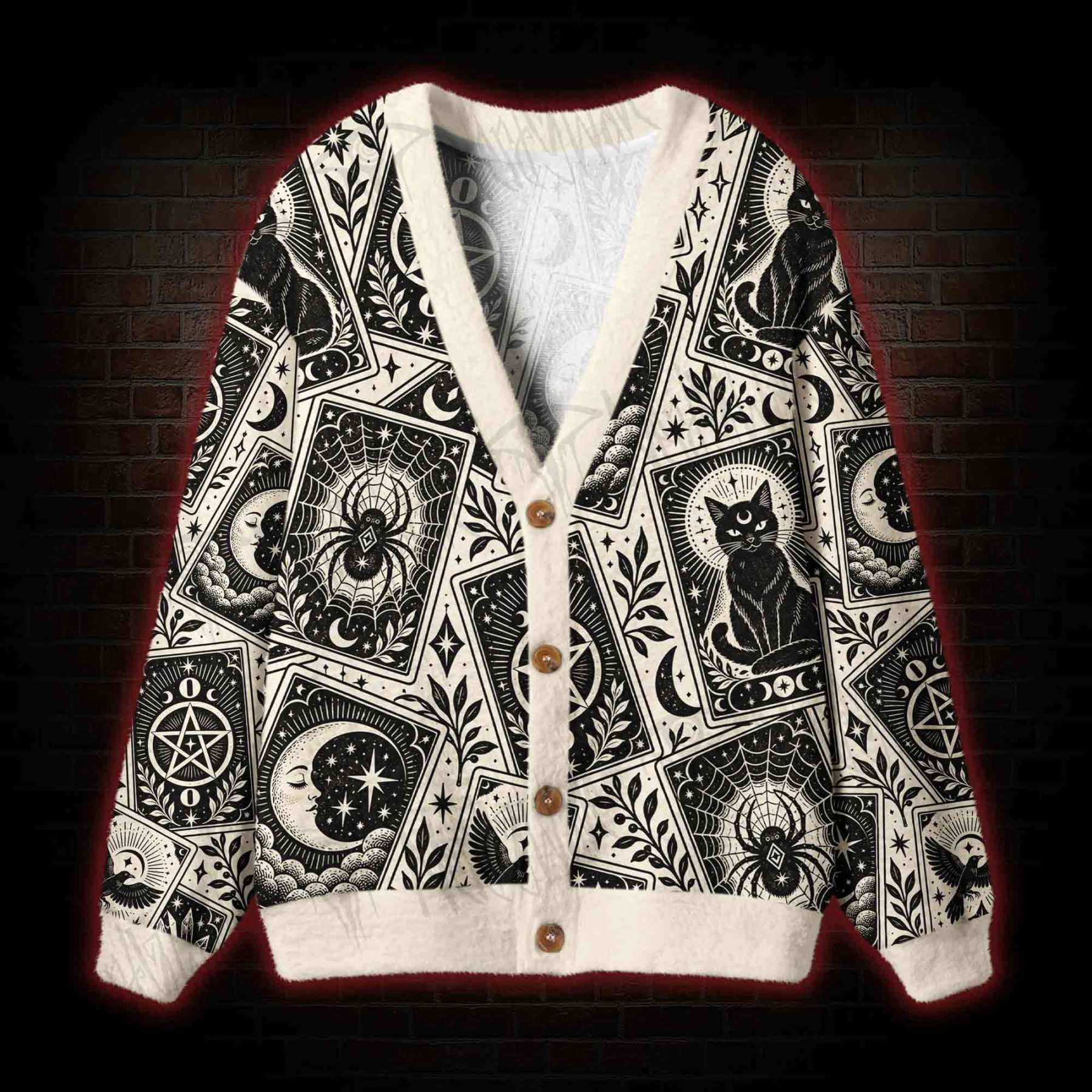 Lunar Witchcraft Tarot Cardigan Sweater
