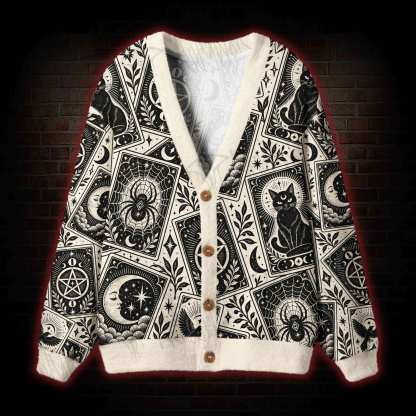 Lunar Witchcraft Tarot Cardigan Sweater