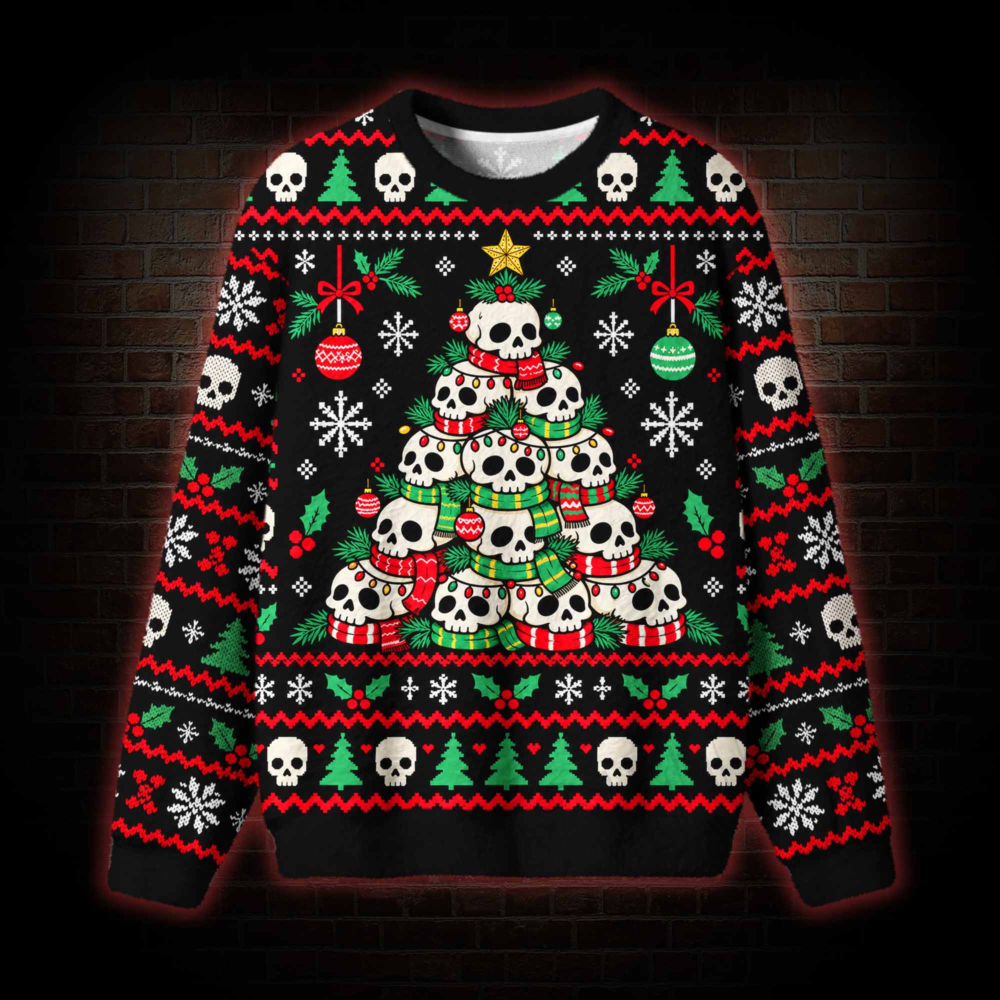Deck the Skulls Ugly Sweatshirts