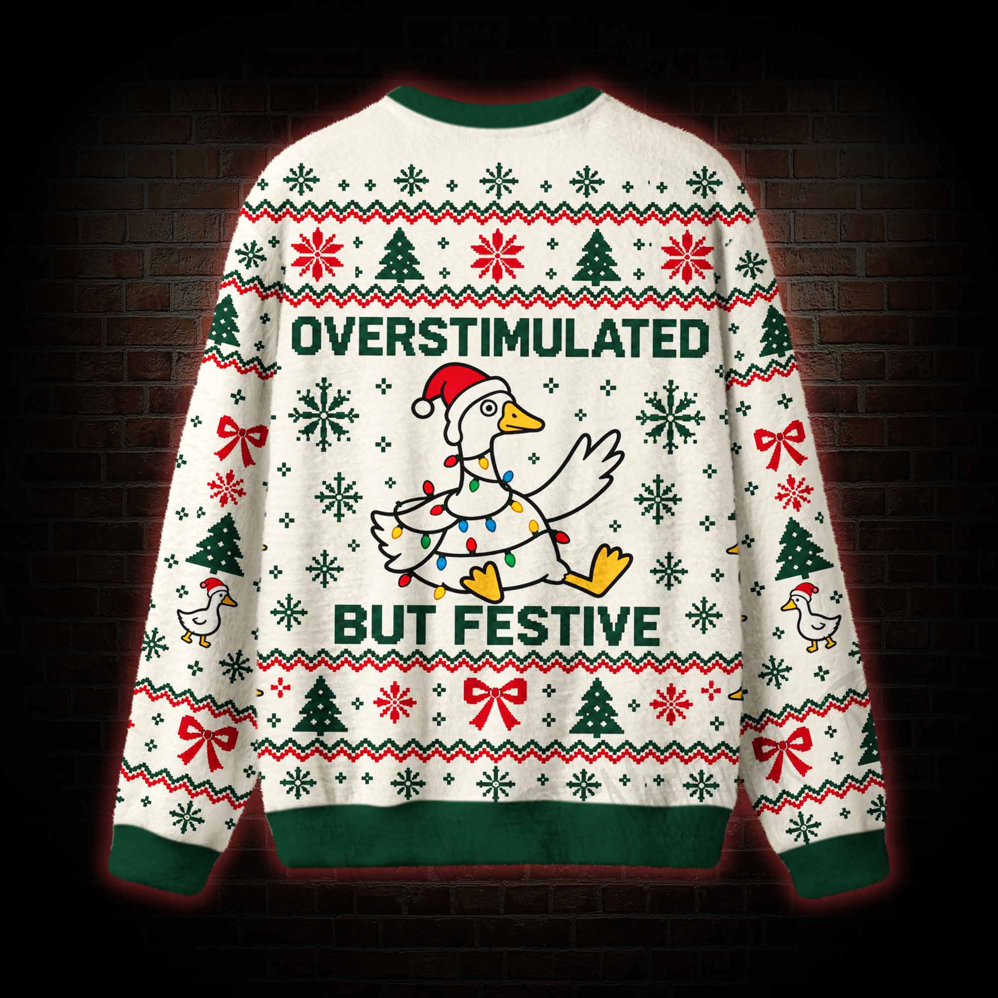 Overstimulated but Festive Ugly Sweatshirts