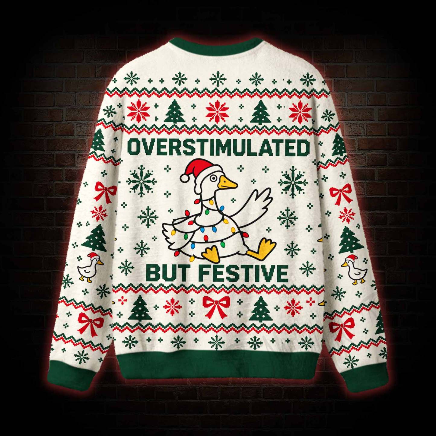 Overstimulated but Festive Ugly Sweatshirts