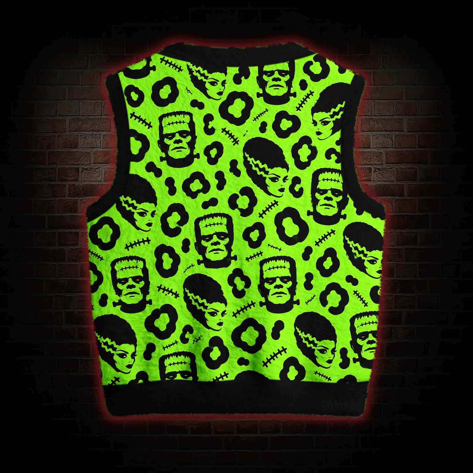 Neon Green Monster Ugly Sweater Vest