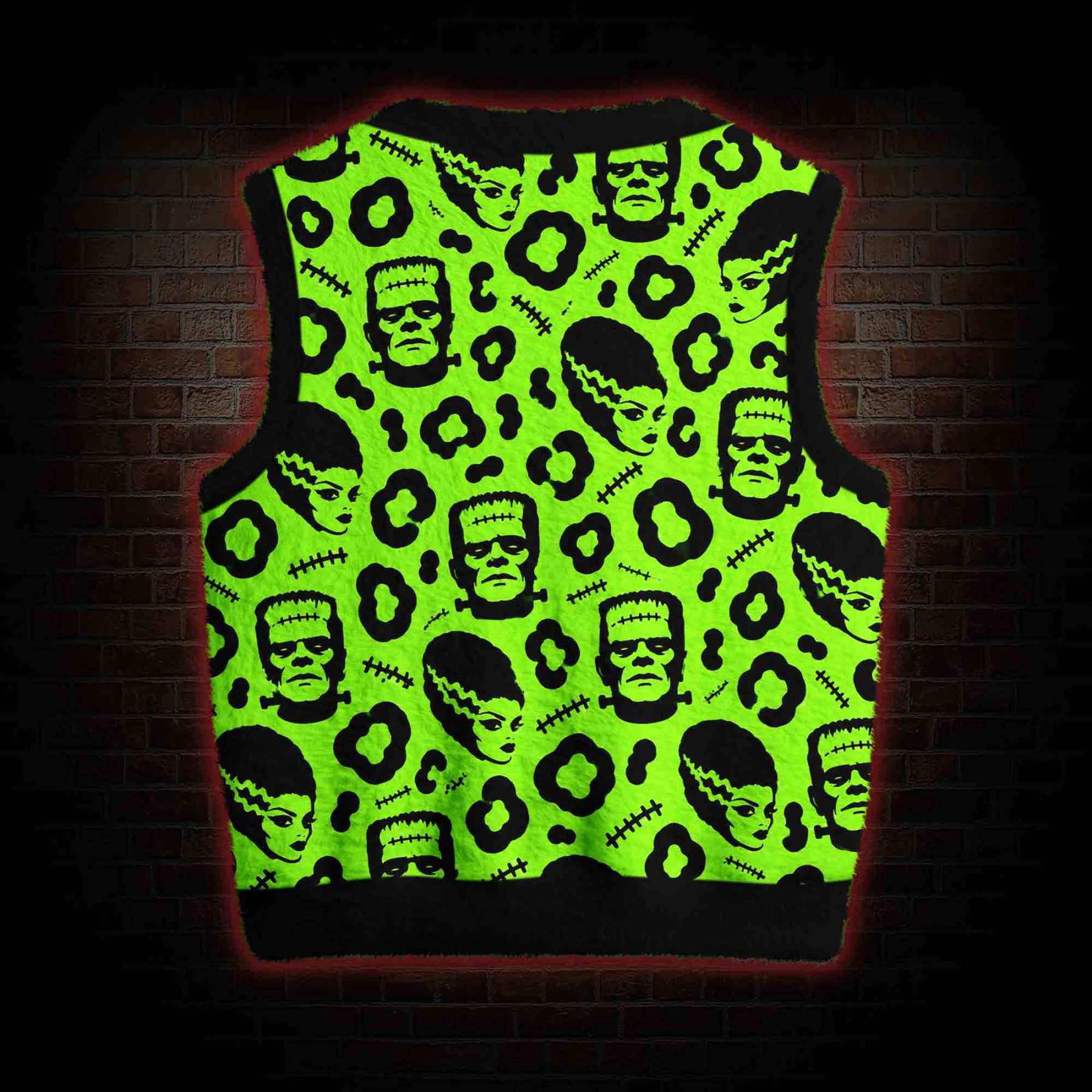 Neon Green Monster Ugly Sweater Vest