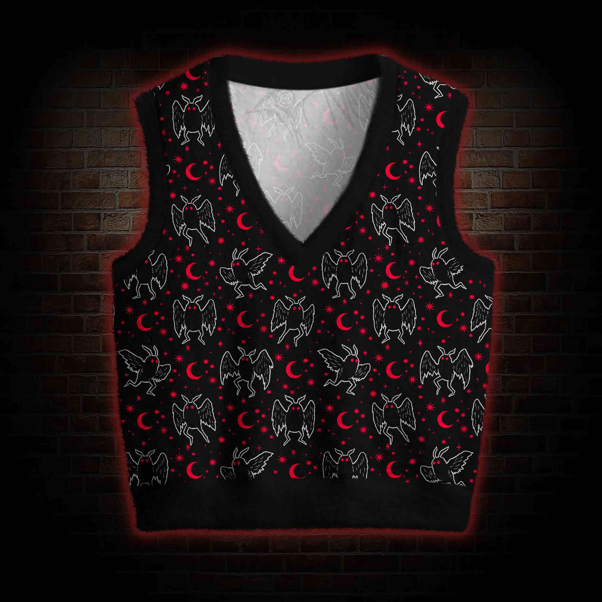 Mothman Night Ugly Sweater Vest