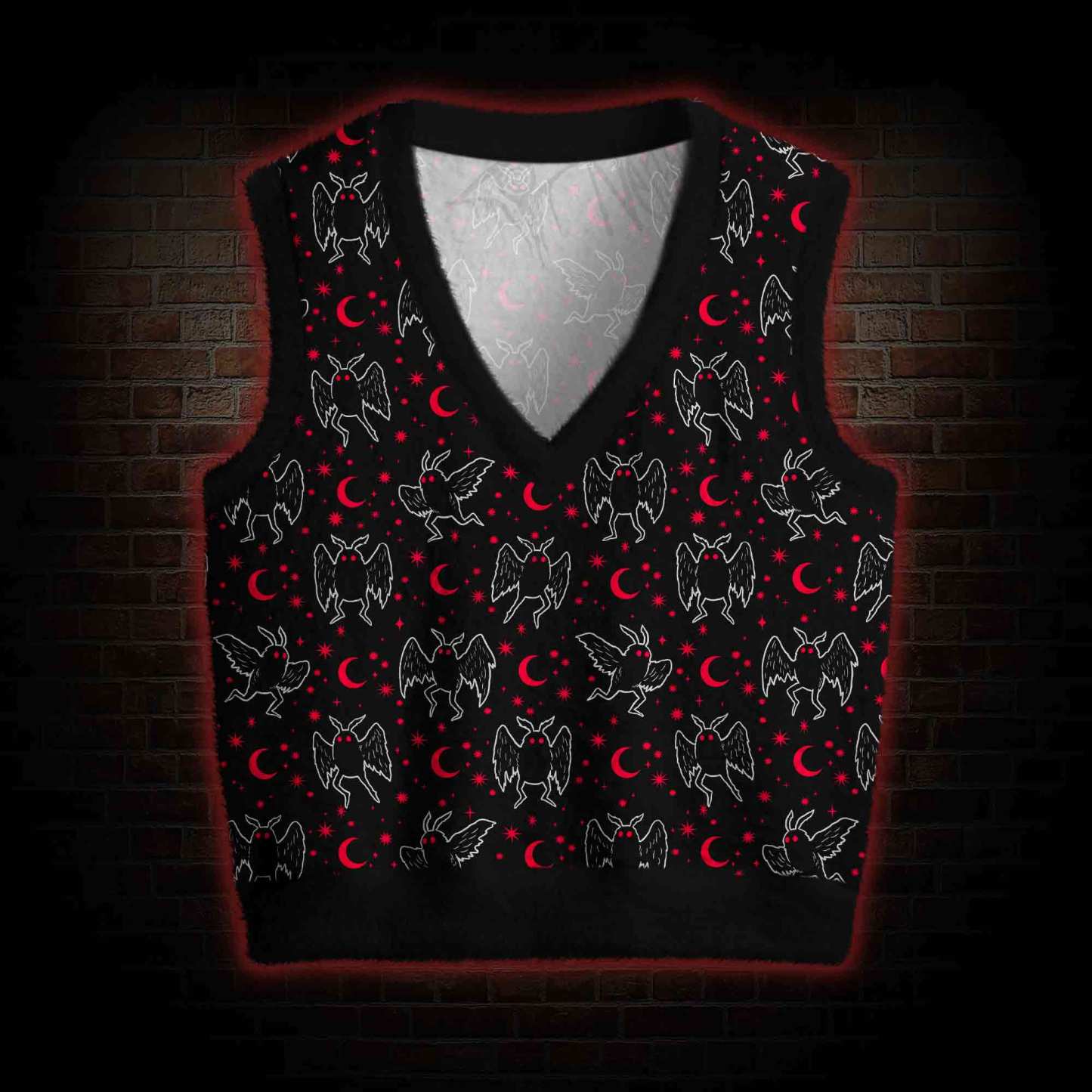 Mothman Night Ugly Sweater Vest
