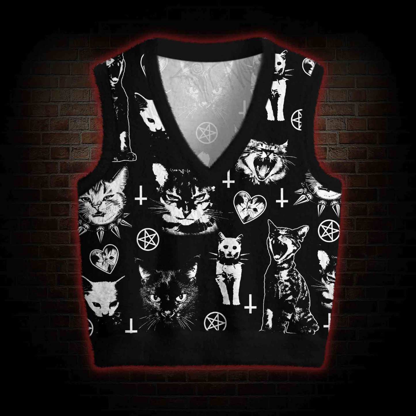 Cats Ugly Sweater Vest