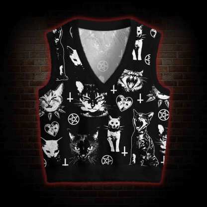 Cats Ugly Sweater Vest