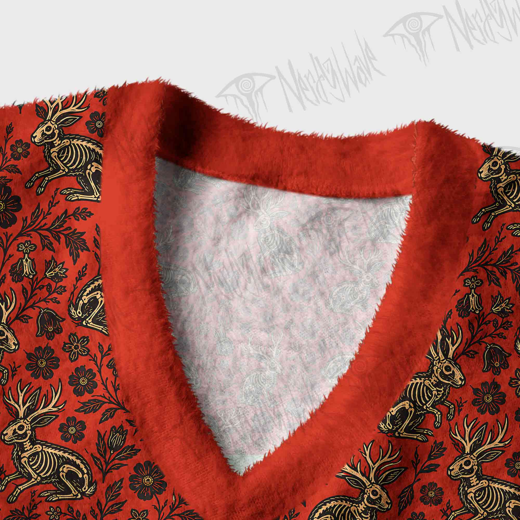 Jacklope and Flower Ugly Sweater Vest
