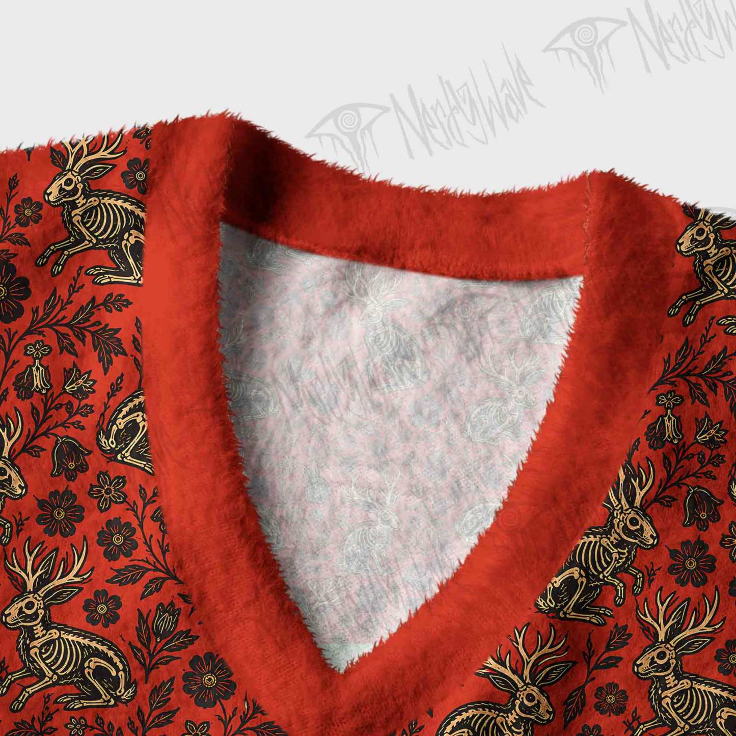 Jacklope and Flower Ugly Sweater Vest