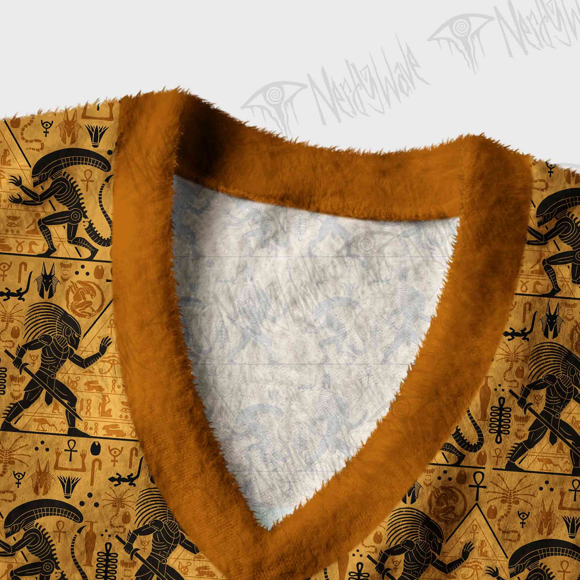 Egyptian Mural Warrior Pyramid Ugly Sweater Vest