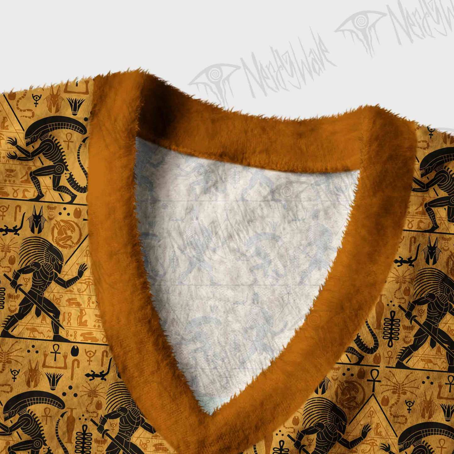 Egyptian Mural Warrior Pyramid Ugly Sweater Vest