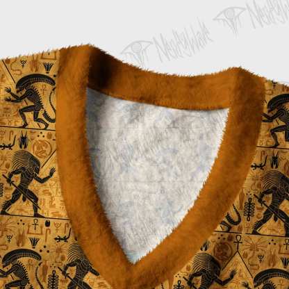 Egyptian Mural Warrior Pyramid Ugly Sweater Vest