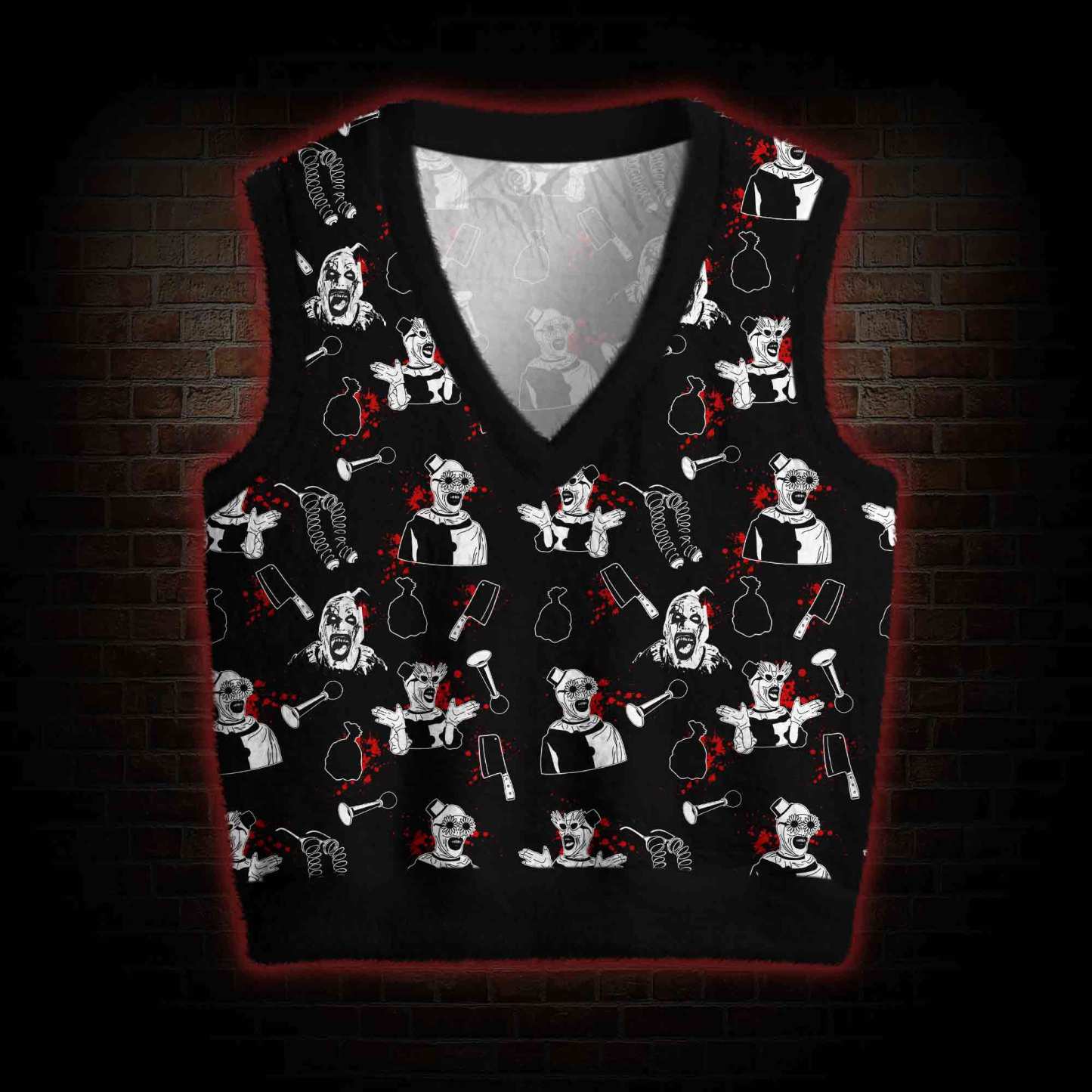 Horror Clown Ugly Sweater Vest