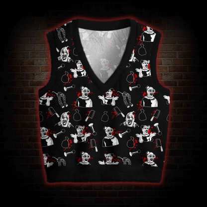 Horror Clown Ugly Sweater Vest
