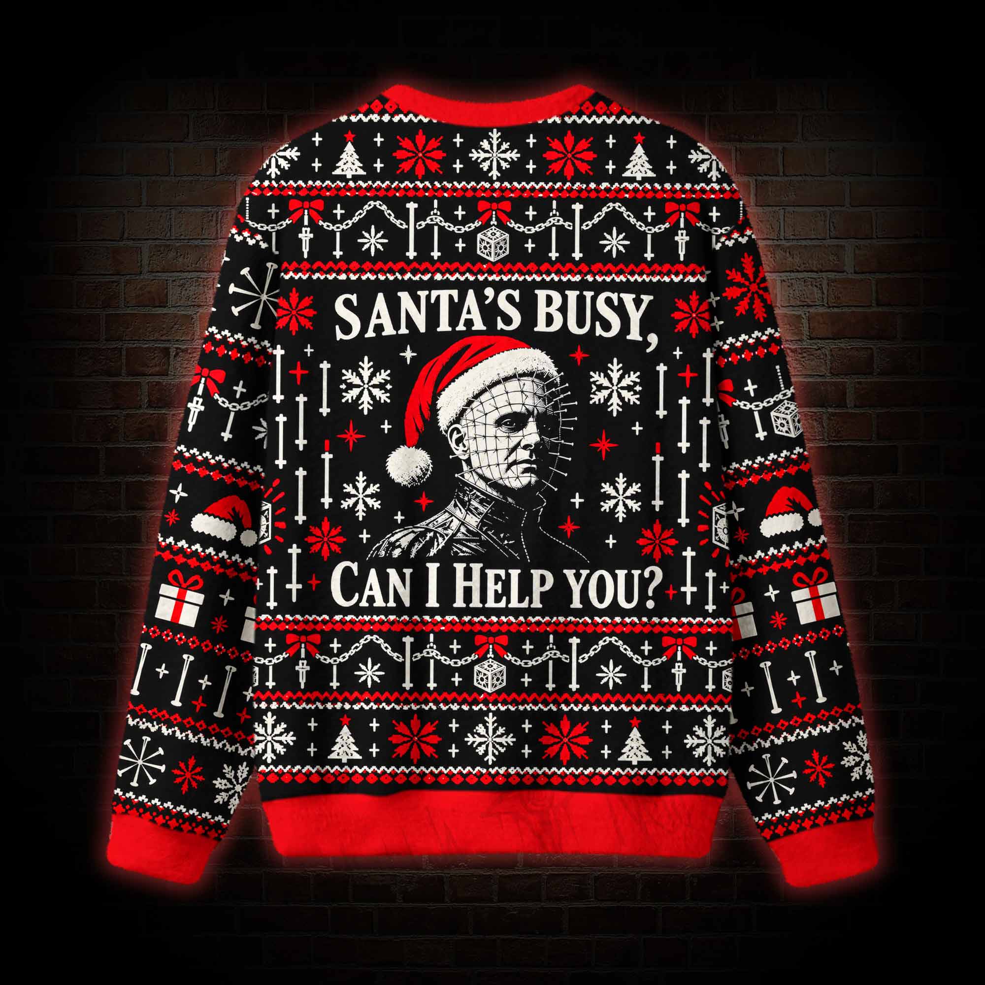 Santa's Busy, can I Help You? Ugly Sweatshirts